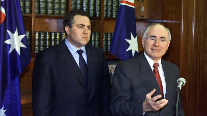 Right-hand man: With former PM John Howard in 2001. Photo: Robert Pearce