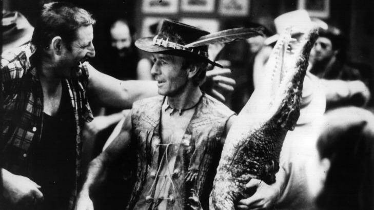 Paul Hogan as Mick Dundee in the 1986 blockbuster <i>Crocodile Dundee</i>. Its success in the US arguably helped pave the way for generations of Australian actors in Hollywood. Photo: Supplied