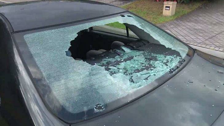 Hail damage to car owned by Rouse Hill resident Ben Little. Photo: TNV News