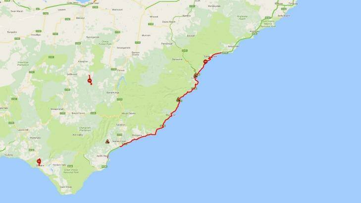 A long stretch of the Great Ocean Road remains closed. Photo: VicRoads