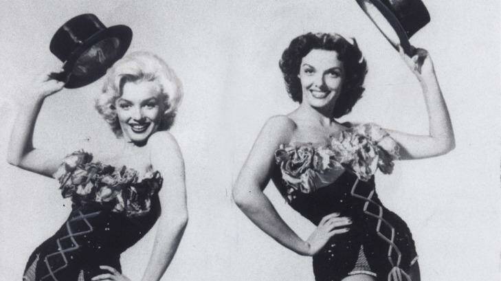 Marilyn Monroe and Jane Russell are a scheming pair in Gentlemen Prefer Blondes.
