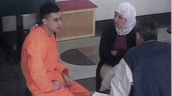 Bilal Skaf in Goulburn Jail, photographed with his mother during a visit.