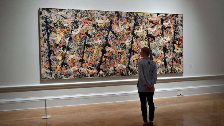 Major drawcard: Jackson Pollock's Blue Poles is currently on loan to the Royal Academy of Arts in London. Photo: Carl Court
