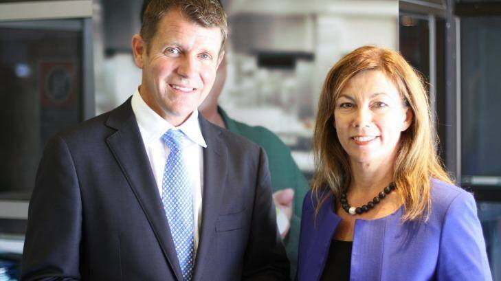 Karen Howard and NSW Premier Mike Baird. Photo: Eryk Bagshaw