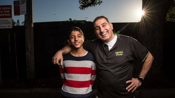 Twelve-year-old Charbel Torbey, with his dad David, has the extremely rare genetic condition tyrosinaemia type 1 (HT-1). Photo: Wolter Peeters