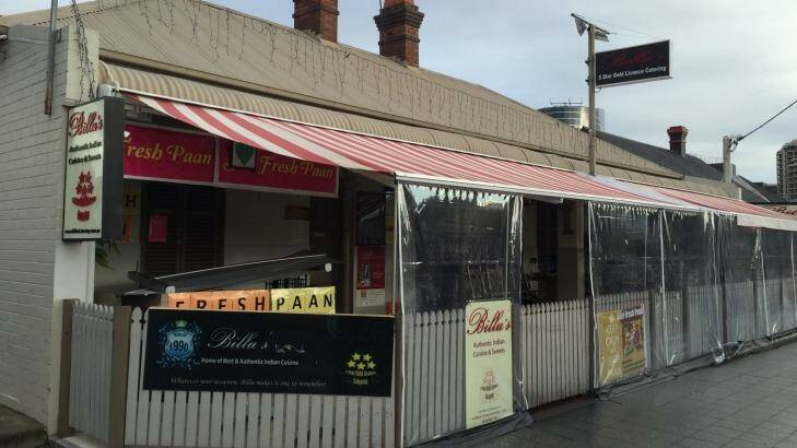 Billu's Restaurant was shot at by an unknown gunman on Tuesday night. Photo: Peter Rae