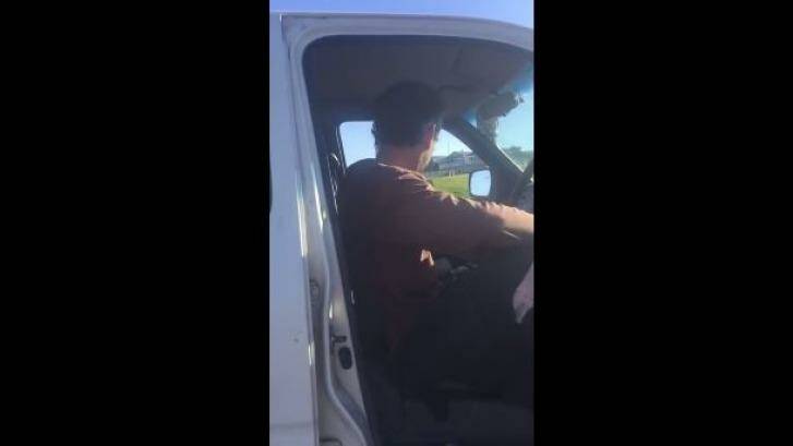 Another video shows him confronting a man in a car park in Coffs Harbour after messaging him and pretending to be a schoolgirl. Photo: YouTube