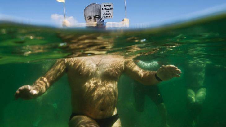 Members of the Harold Holt Swim Club take to the water on notable anniversaries of the former prime minister. Photo: Craig Golding