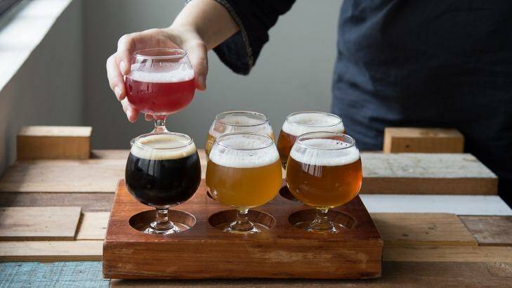 A tasting paddle of six Pasteur Street Brewing Company ales costs VND 250,000 ($A15) Photo: Emma Byrnes