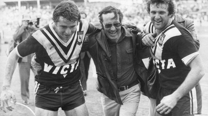 Grand old days: Roy Masters and his Wests players at the SCG in the 1980s.