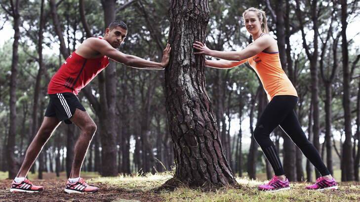 Teaming up: Lewis Jetta and Ellyse Perry know the importance of training with a partner. Photo: nickamoir@gmail.com
