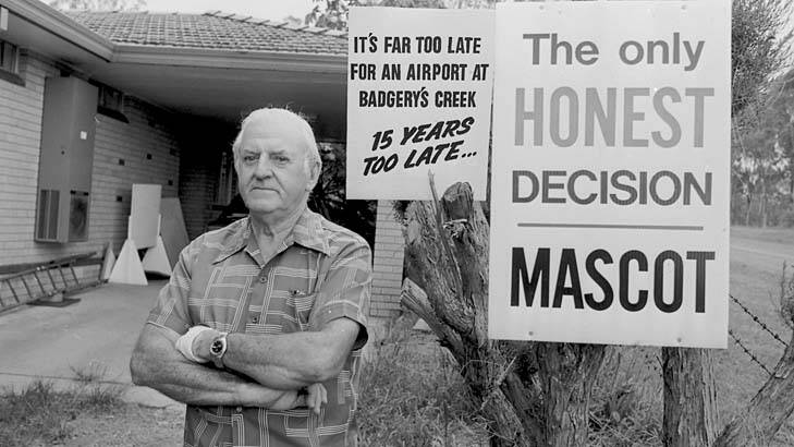 Adamant: Bob Green of the Badgerys Creek Anti Airport Group in 1986. Photo: Trevor Dallen