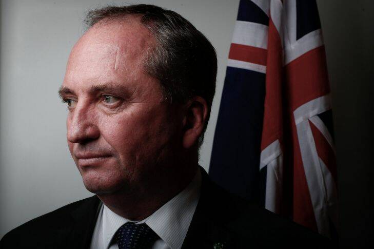 Deputy Prime Minister Barnaby Joyce poses for a portrait in his office at Parliament House in Canberra on Thursday 16 February 2017. fedpol Photo: Alex Ellinghausen Photo: Alex Ellinghausen
