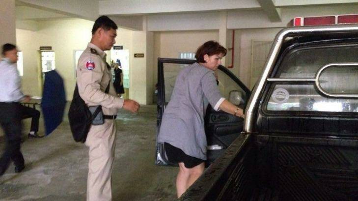 Tammy Davis-Charles arrives at a Phnom Penh court on Tuesday.  Photo: Nara Lon