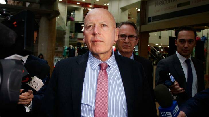Chris Hartcher leaves the Independent Commission Against Corruption after giving evidence in 2014 Photo: Daniel Munoz