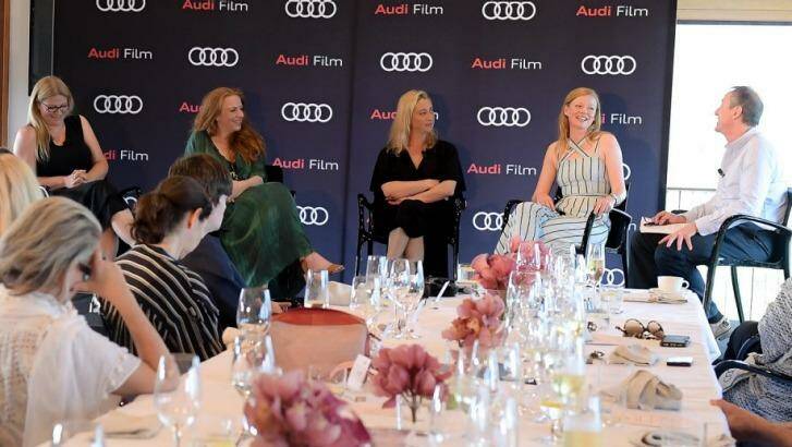 Panel discussion: Bruna Papandrea (left), Imogen Banks, Asher Keddie and Sarah Snook with moderator Garry Maddox. Photo: Supplied