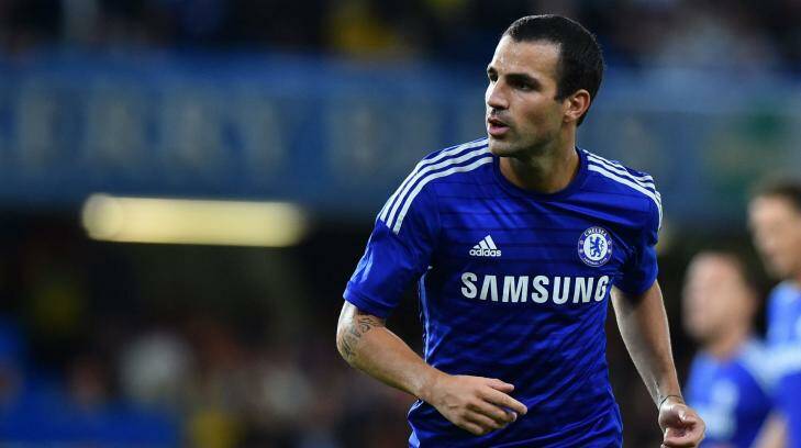 Back, but this time in blue ... Cesc Fabregas during the pre-season match between Chelsea and Real Sociedad.