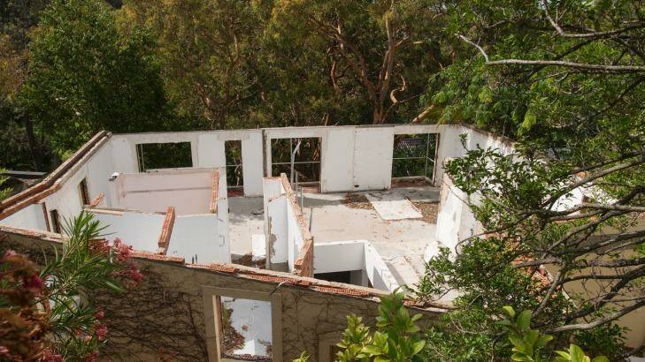 Guven's partially demolished Mosman home. 