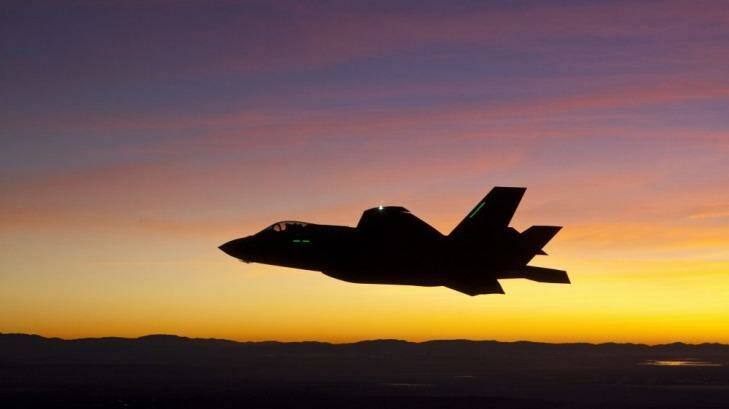 An F-35 fighter jet - the most expensive weapon in history, with a development plagued by controversy. 
