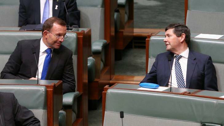 Backbenchers Tony Abbott and Kevin Andrews during Prime Minister Malcolm Turnbull's ministerial statement on national security in November. Photo: Alex Ellinghausen