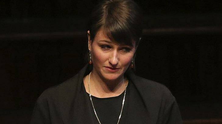 Harriet Wran during the funeral of her father Neville Wran. Photo: Kate Geraghty