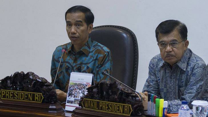Indonesian President Joko Widodo (left) and Vice-President Jusuf Kalla (right) were divided over the execution of Chan and Sukumaran. Photo: Antara Foto