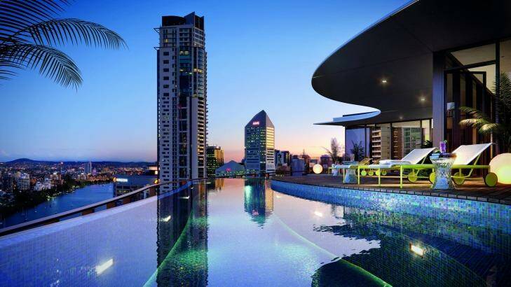 An infinity pool will be a rooftop feature of Brisbane's new Spire residential development. Photo: Supplied