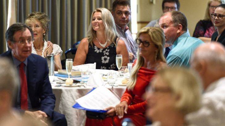Kirralie Smith (centre) at the Q Society fundraiser held at North Ryde RSL. Photo: Wolter Peeters