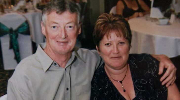 John Burrows, 58, a well-known local greyhound trainer was blown up outside his Portland hous. He is pictured here with his wife Shirley. Photo: Wolter Peeters, Wolter Peeters W