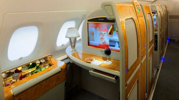 The Emirates A380-800 first class private suite. Photo: Supplied
