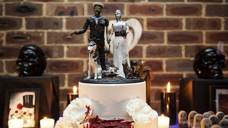 The Craigs’ zombie wedding cake. Photo: Jesse McCoullough