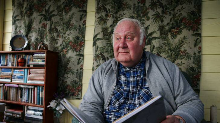 "He was a grassroots politician": Rowley James, son of late Labor MP Albert James, at home with a book of his father's clippings. Photo: Peter Stoop