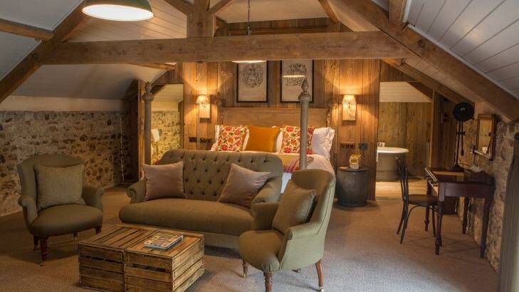 Airy rooms at The Pig at Combe.