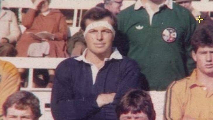 A screen grab showing Tony Abbott at an Oxford v Cambridge invitational match in 1981. Photo: Seven Network