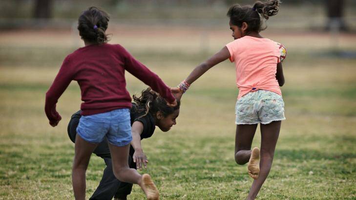 Bend it like Beckham: The girls play league in Wilcannia.  Photo: Brendan Esposito
