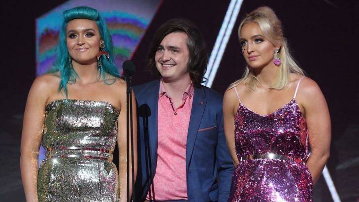 The Sheppard sisters, Amy (L) and Emma (R), and brother George weighed in on sexism in the Australian music industry. Photo: Brendon Thorne