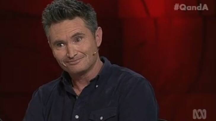 Getting serious: Comedian and broadcaster Dave Hughes discusses his experiences with drinking, marijuana and depression on ABC's Q&A program. Photo: Supplied