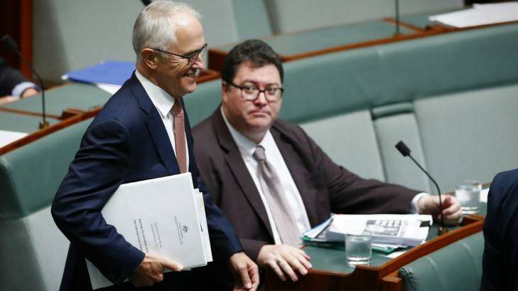 Prime Minister Malcolm Turnbull and Nationals MP George Christensen. Photo: Alex Ellinghausen