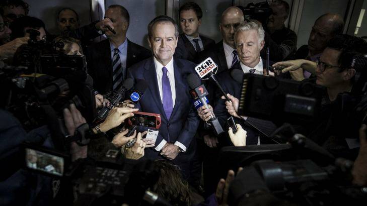 Opposition Leader Bill Shorten speaks to the media after appearing at the royal commission in July. Photo: Dominic Lorrimer