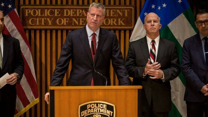 'New Yorkers will not be intimidated', says the city's mayor, Bill de Blasio. Photo: Michael Nagle