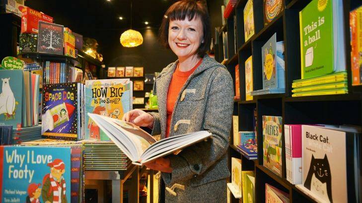 Author/illustrator Anna Walker, who won an award for <i>Mr Huff</i>, at her favourite place, The Little Bookroom. Photo: Joe Armao