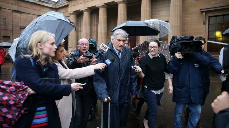 Rogerson's lawyer George Thomas speaks to the media after the sentencing on Friday. Photo: Anthony Johnson