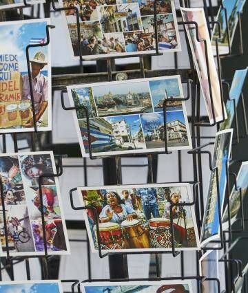Souvenir postcards on display in Habana Vieja.  Photo: iStock
