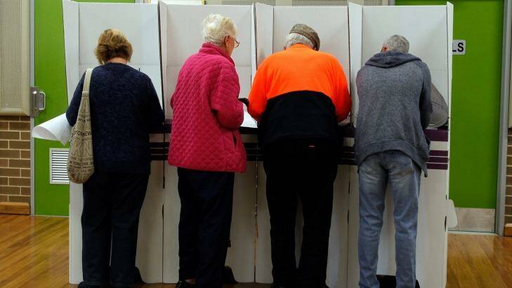 The Australian Electoral Commission wants flexibility to give voters pens at future elections. Photo: Sylvia Liber