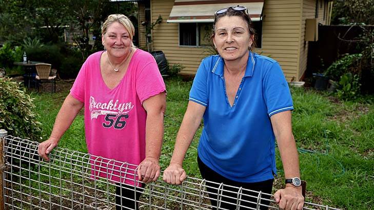Against: Lesley Redshaw, left, and Kim Jelfs, long-time renters in Badgerys Creek, disagree with the proposal for an airport. Photo: Brendan Esposito