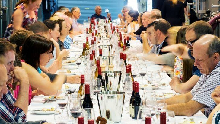 Long lunch ... a cellar feast at the Adelaide Hills Crush Festival in 2017. Photo: Iain Bond