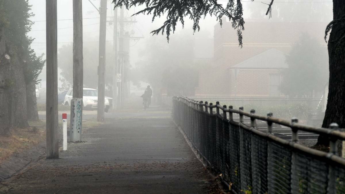 Ballarat got off to a gloomy start day as the first fog of the year settled over the city. PICTURE: JEREMY BANNISTER The Courier.