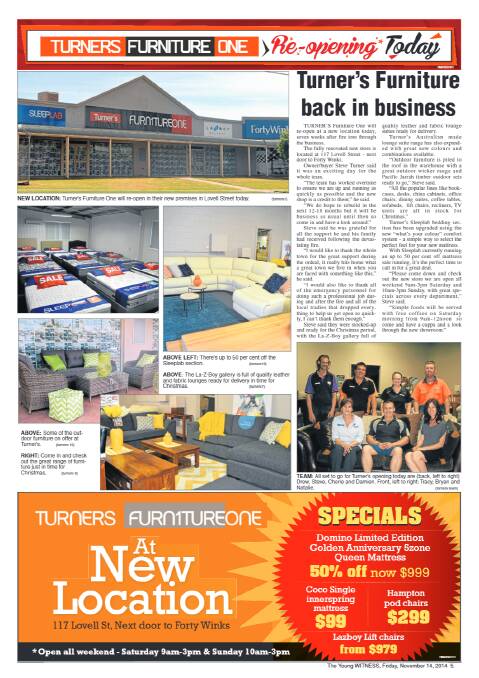 Turners Furniture One - Reopening