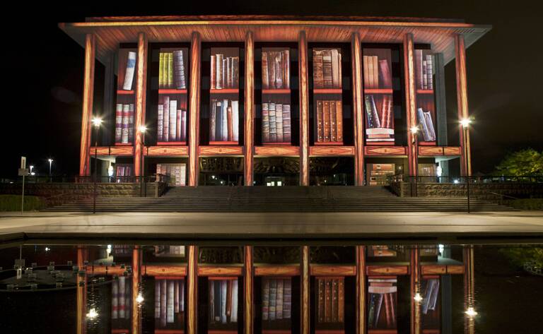 The National Library of Australia gets a makeover for Enlighten. Picture supplied.