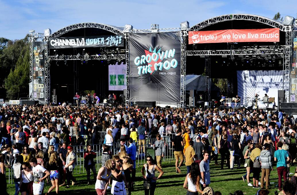 The large crowd during the Groovin' The Moo at the University of Canberra. Fairfax image. 